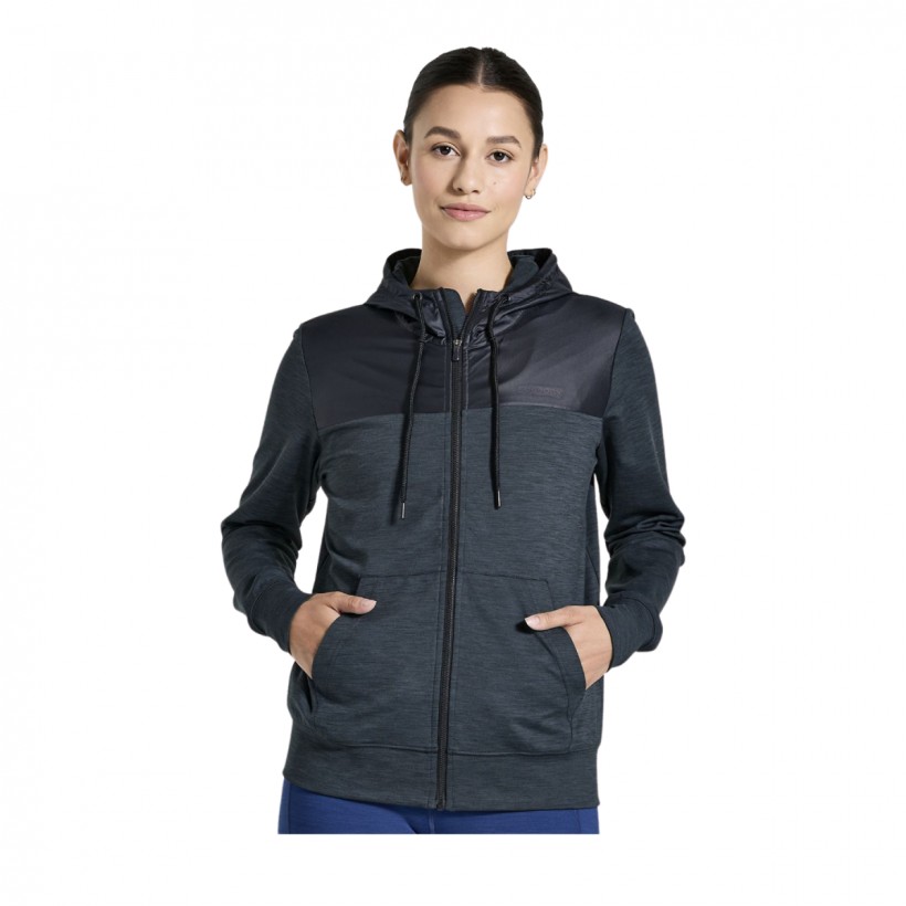 Jacke Saucony Solstice mit Hoodie Schwarz Damen
