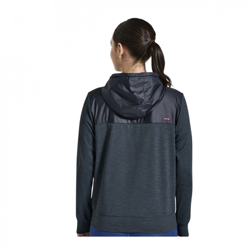 Jaqueta Saucony Solstice com Capuz Preta Feminina