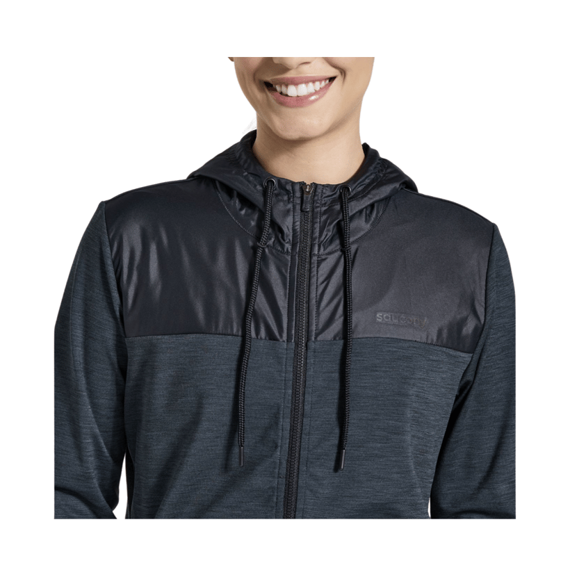 Jacke Saucony Solstice mit Hoodie Schwarz Damen