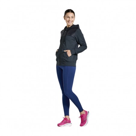 Jaqueta Saucony Solstice com Capuz Preta Feminina