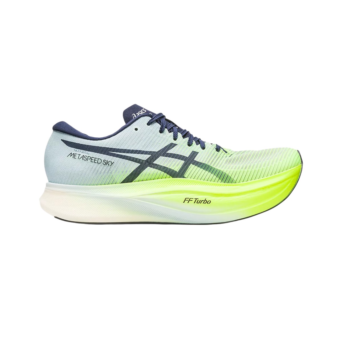 Hell Blau günstig Kaufen-Schuhe Asics Metaspeed Sky+ Grün und Hellblau, Größe 38 - EUR. Schuhe Asics Metaspeed Sky+ Grün und Hellblau, Größe 38 - EUR <![CDATA[Asics Metaspeed Sky + Hellblau Schuhe
 Der METASPEED™ SKY+ Rennschuh wurde für Langläuf