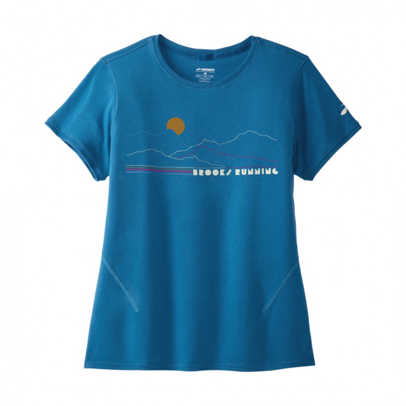 T-Shirt Brooks Distance 2.0 Short Sleeve Blue Women's