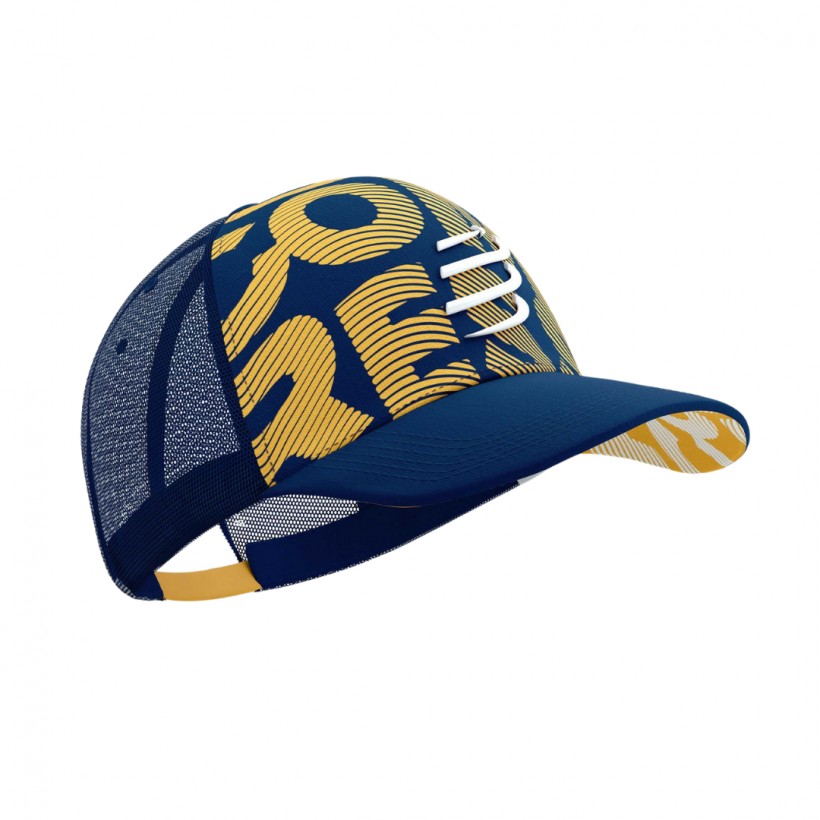 Cap Compressport Trucker Blue Yellow