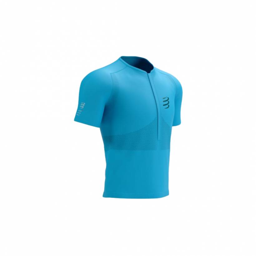 Compressport Trail Half-Zip FITTED SS TOP T-Shirt Blue