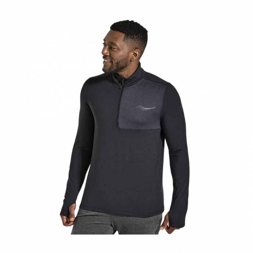 Camisola de Suor Saucony Sunday 1/4 Zip Preto