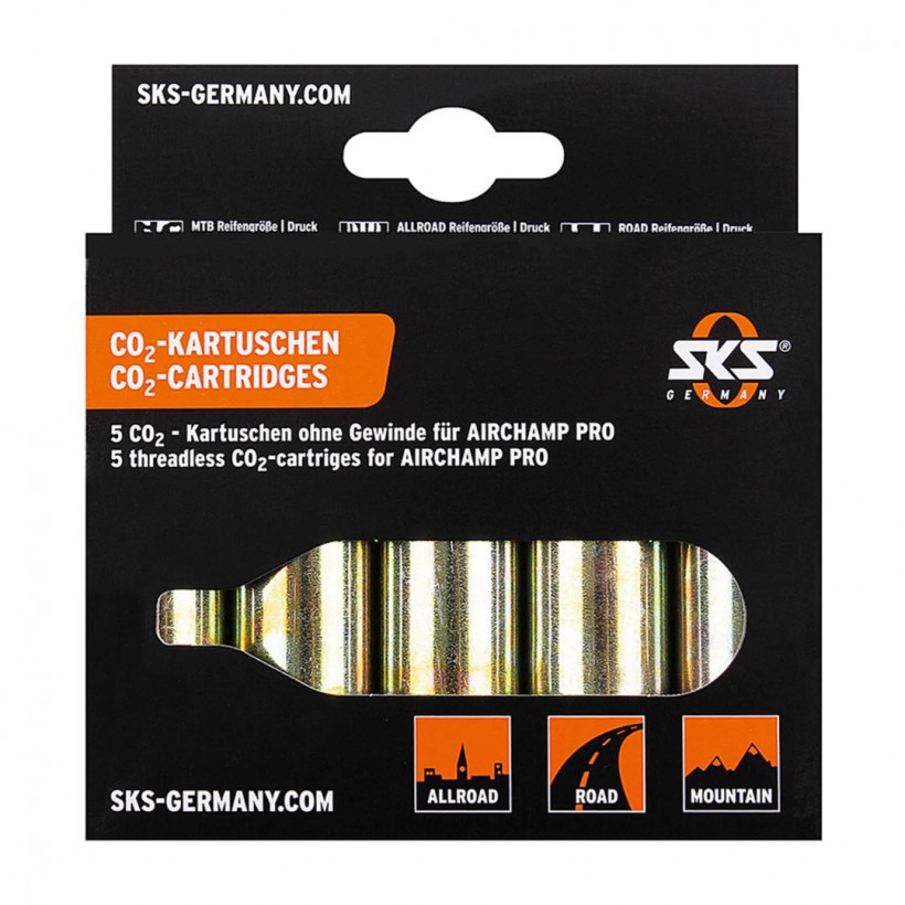 SKS Airchamp cartouche de CO2 sans filetage 16 g (5 pcs)
