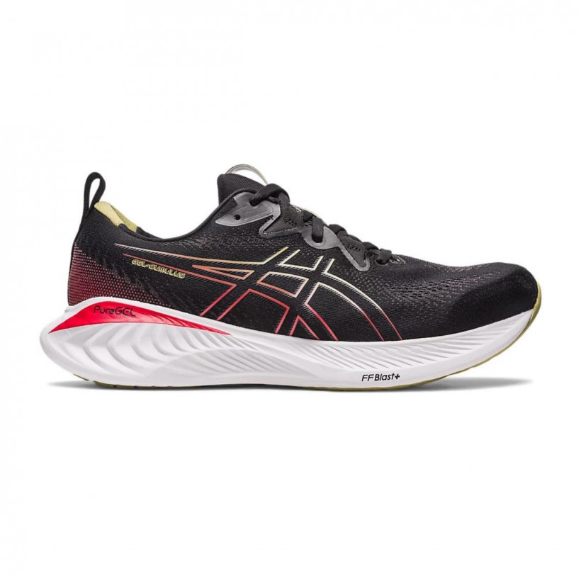 Tênis de corrida Asics Gel Cumulus 25 preto vermelho SS23