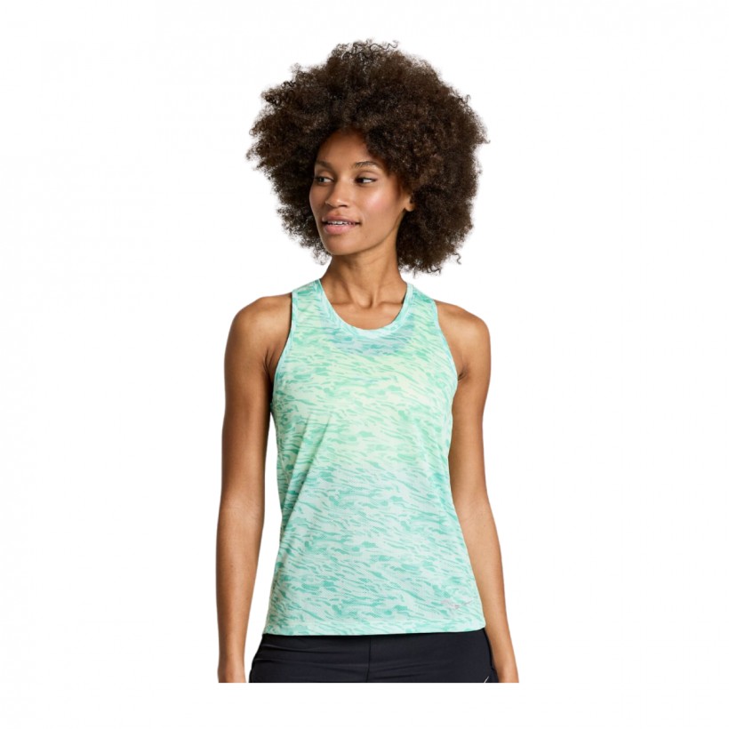 Sleeveless Shirt Saucony Stopwatch Graphic Blue Green Women