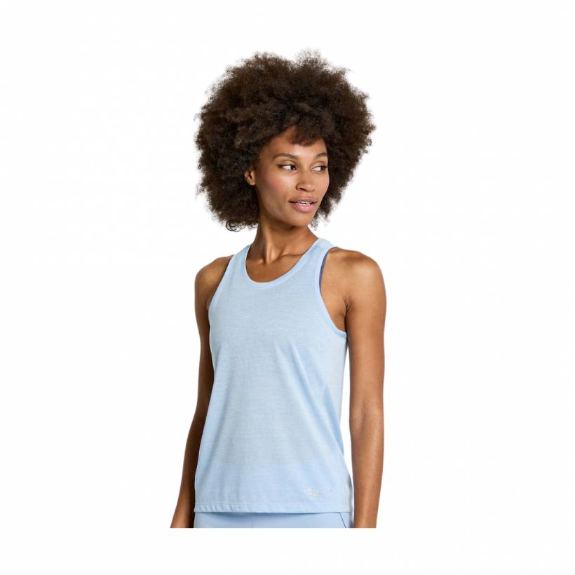 Camiseta Sin Mangas Saucony Stopwatch Azul Mujer