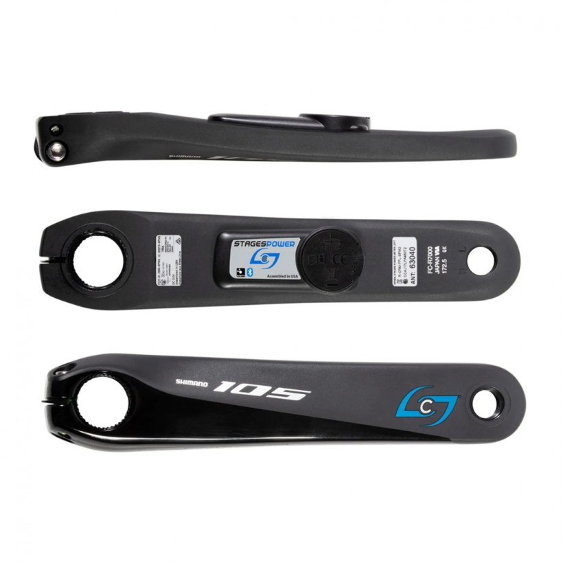 Biela izquierda con potenciómetro Stages Power Shimano 105 R7000 negro