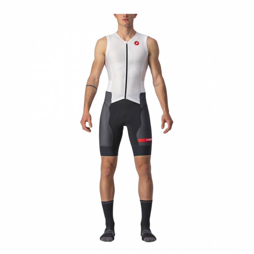 Tutina Castelli Integral Free Sanremo 2 Senza Maniche Bianco Nero