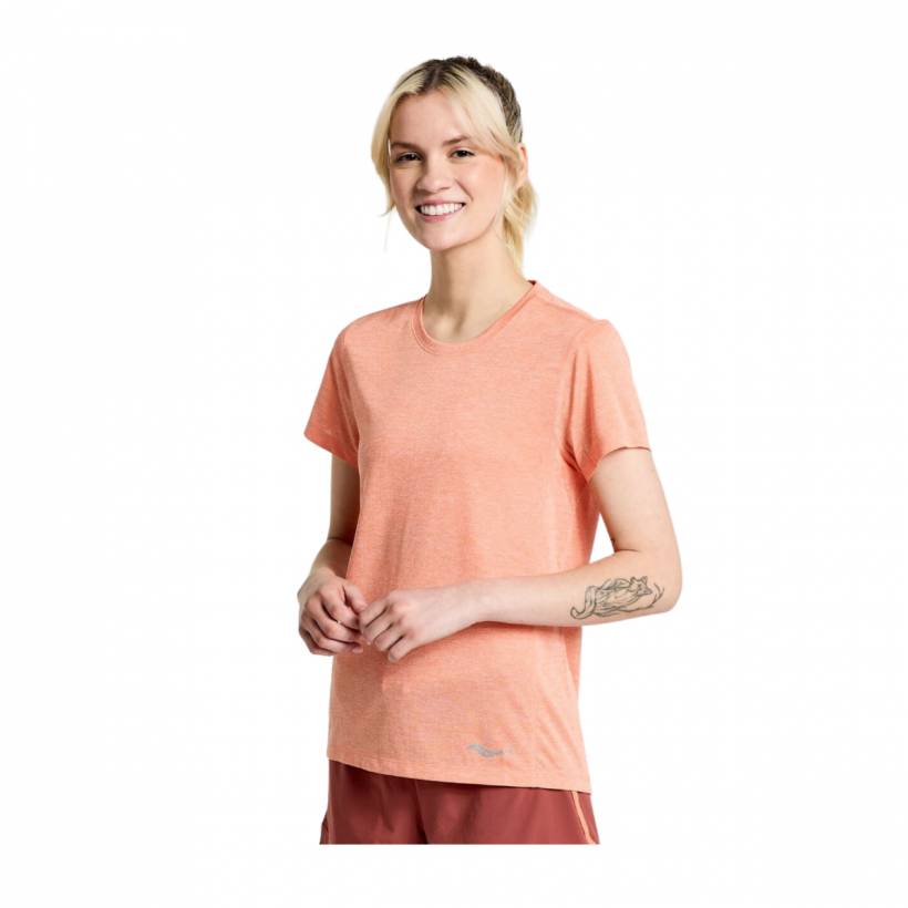 T-Shirt de manga curta Saucony Stopwatch Mulher Laranja