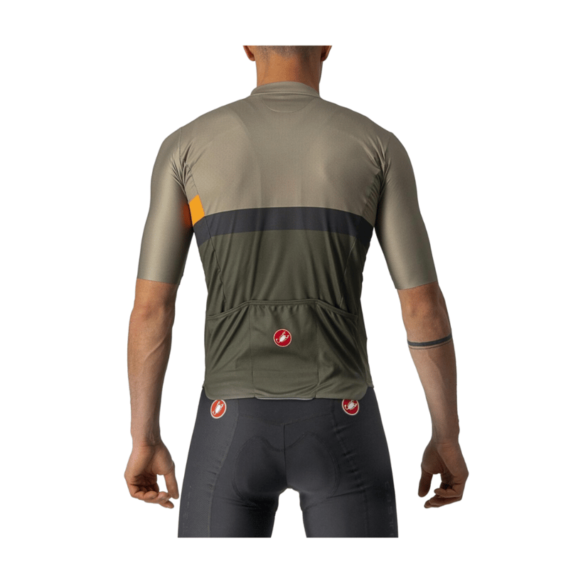 Acheter Maillot Castelli A Blocco Manche Courte Marron Vert