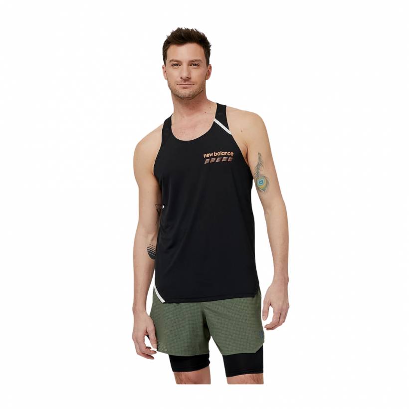 Sem mangas New Balance Accelerate Pacer Singlet Preto