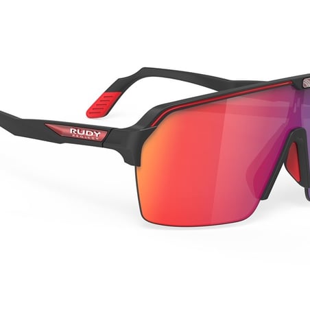 Occhiali Rudy Project Spinshield Nero Opaco con Lente RP Multilaser Rossa