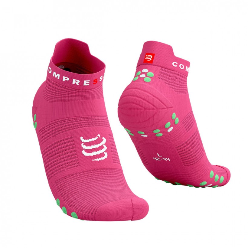Socks Compressport Pro Racing v4.0 Run Low Pink