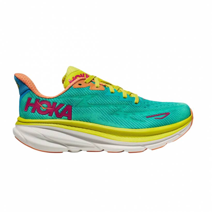 Shoes Hoka One One Clifton 9 Turquoise Yellow SS23 Women