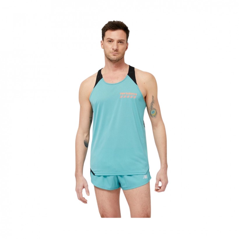 Buy New Balance Accelerate Pacer Singlet Blue Tank Top