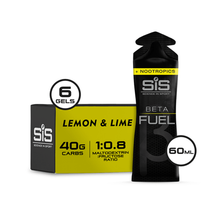 SIS Beta Fuel + Nootropics energy gel, lemon-lime flavor, 60 ml