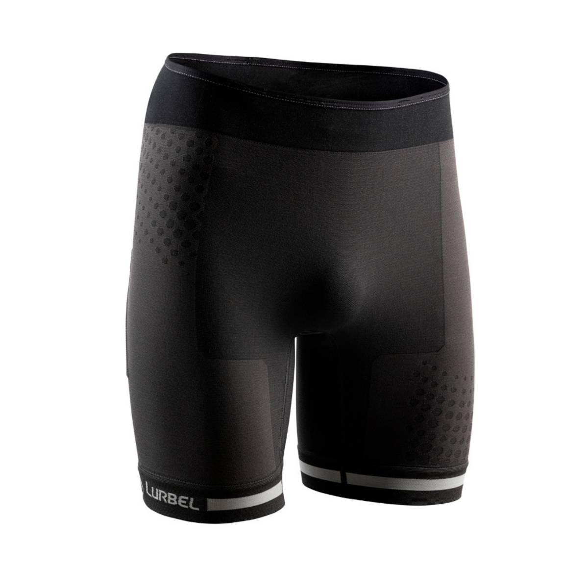 GRAU SCHWARZ  günstig Kaufen-Kurze Leggings Lurbel Spirit Schwarz Grau, Größe S. Kurze Leggings Lurbel Spirit Schwarz Grau, Größe S <![CDATA[Lurbel Spirit Kurze Strumpfhose Schwarz Grau
 Die Lurbel Spirit Shorts-Shorts bieten eine Tasche mit Klettverschluss hinten