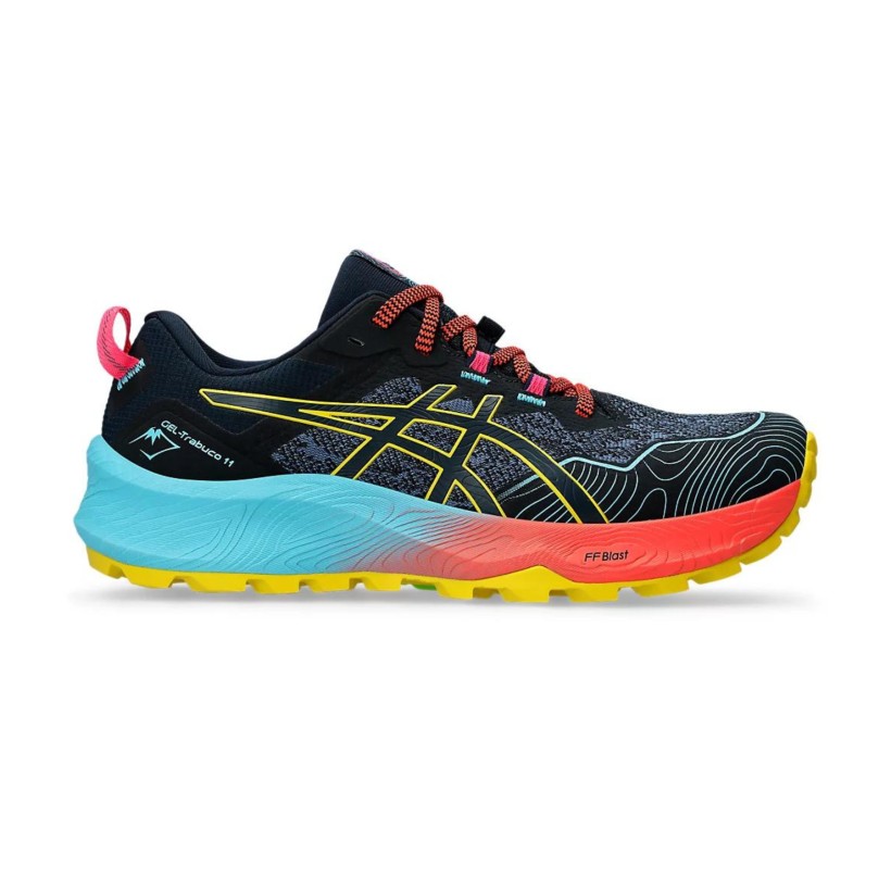 Chaussures Asics Gel Trabuco 11 Noir Bleu  Femme