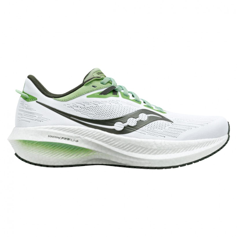 Chaussures Saucony Triumph 21 Blanc Vert AW23 Le meilleur prix