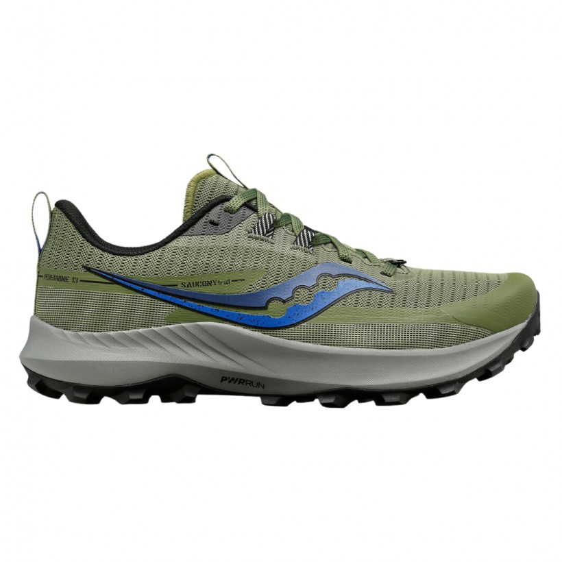Saucony Peregrine 13 Green Gray Shoes