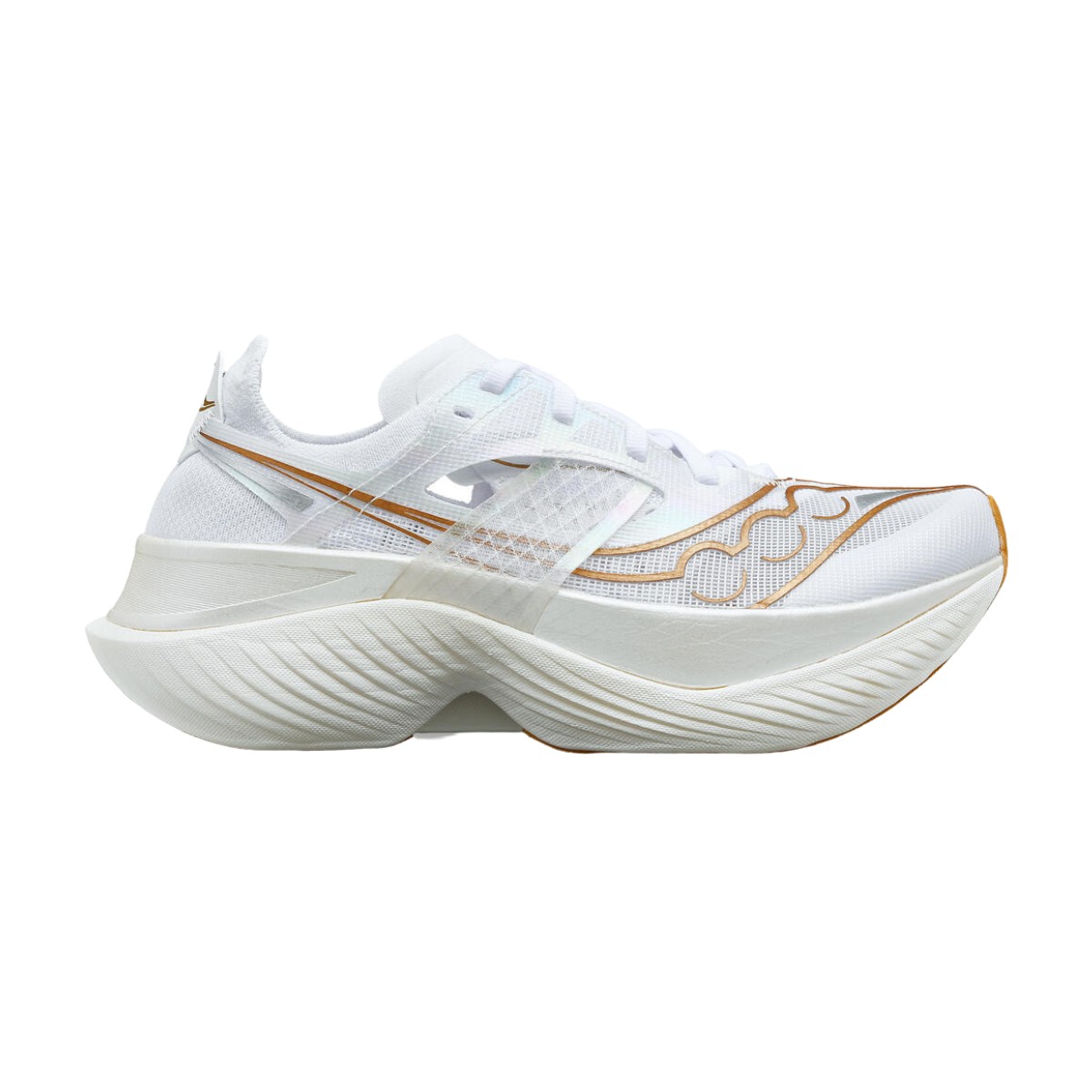 Chaussures Saucony Endorphin Elite Blanc Doré