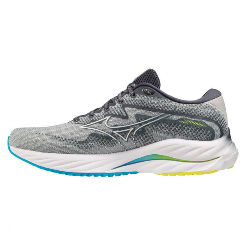 Zapatillas Mizuno Wave Rider 27 Gris Blanco