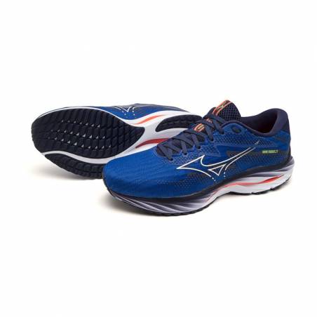 Zapatillas Mizuno Wave Rider 27 Azul Blanco