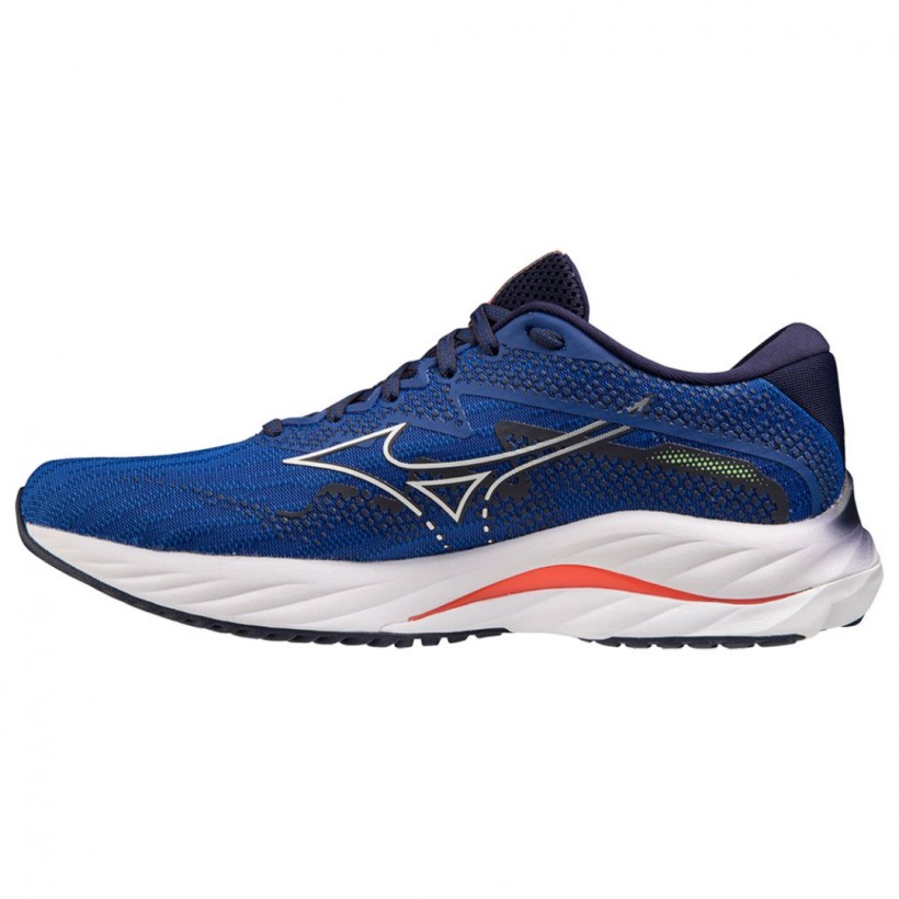 Mizuno Wave Rider 27 Blau Weiß Laufschuhe AW23