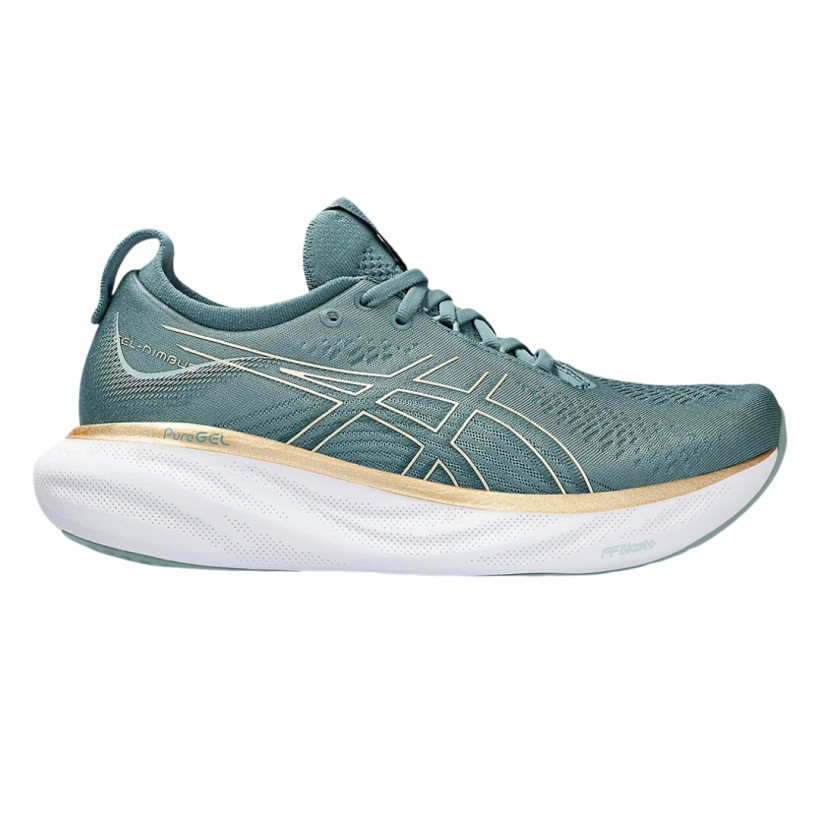 Asics Gel Nimbus 25 Blu Verde AW23 Scarpe da Donna. Il miglior prezzo