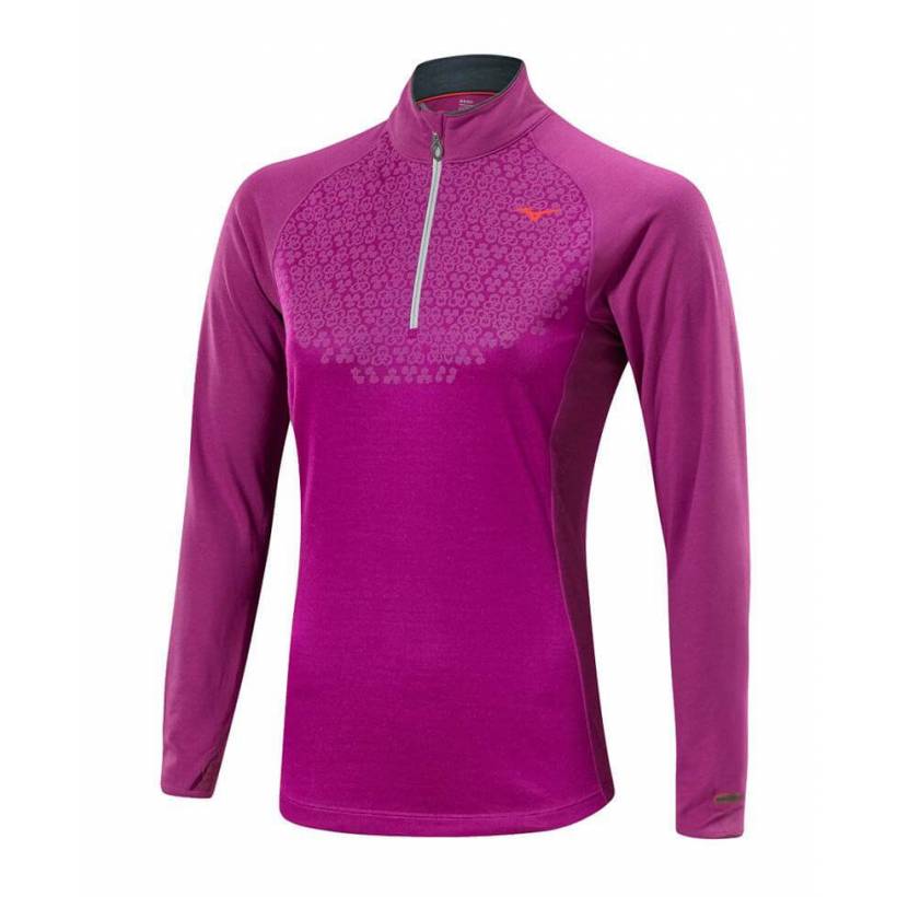 Mizuno Women's Purple Breath Thermo 1/2 Zip Long Sleeve Running Top