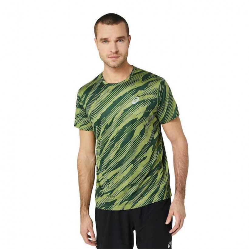 Asics Core All Over Print SS Top Green