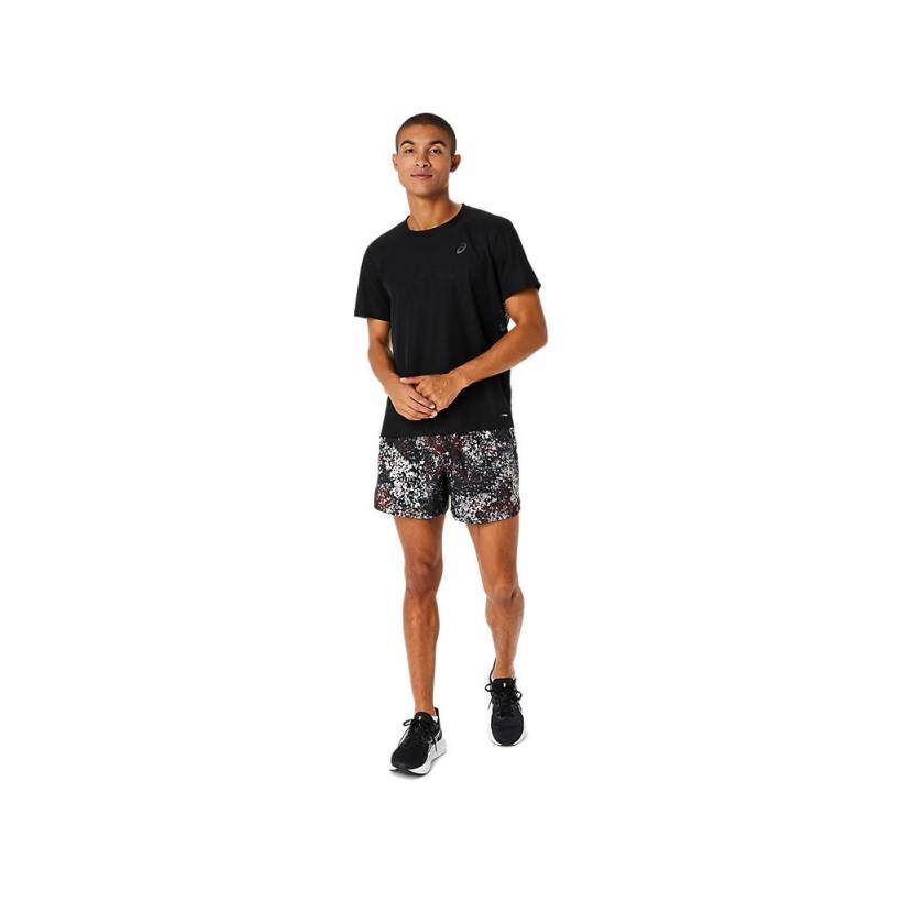 Asics Short All Over Print 5in Short Performance Black / Antique Red