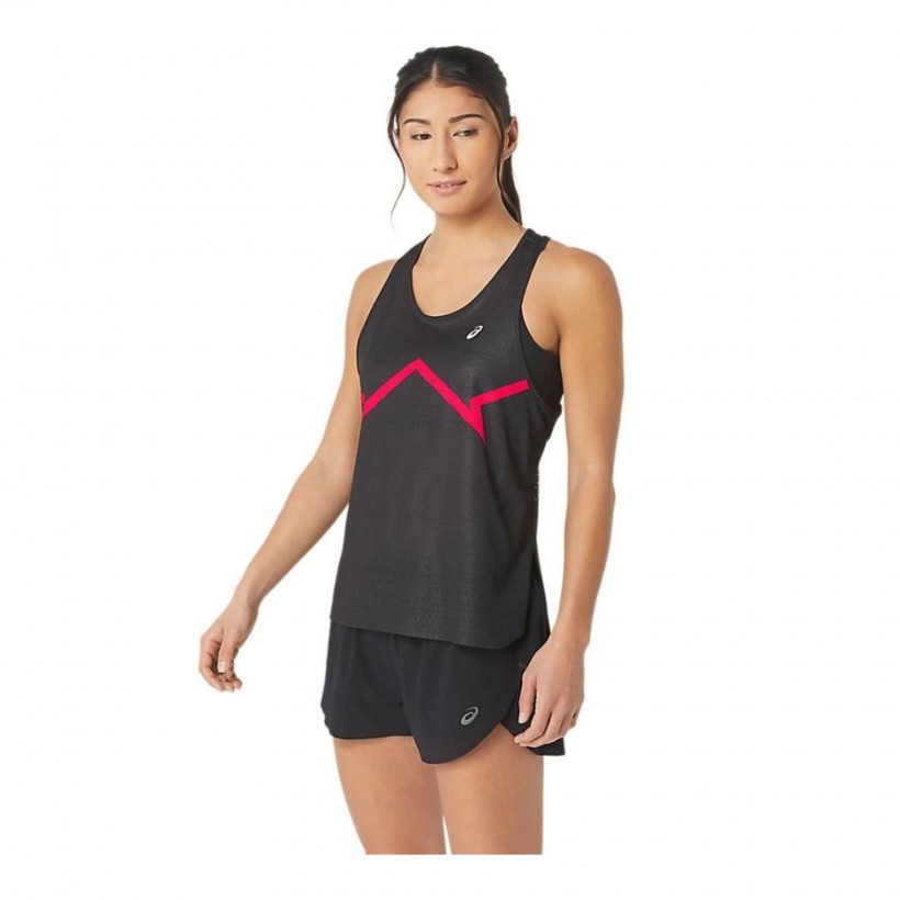 T-shirt sem mangas Asics Ventilate Actibreeze Graphic Tank Preto cor-de-rosa Mulher