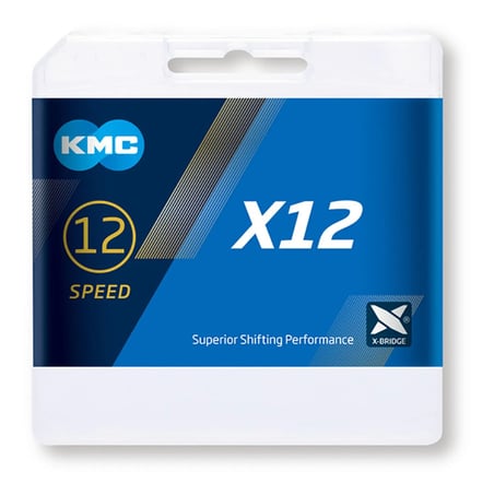 Catena KMC X-12 12V 126 maglie argento nero