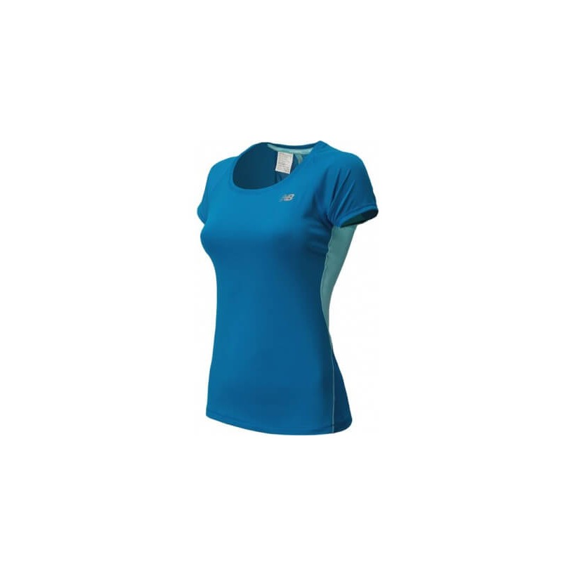 Camiseta Running New Balance Azul Mujer