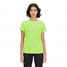 Camiseta New Balance Q Speed Jacquard Manga Corta Verde Lima Mujer