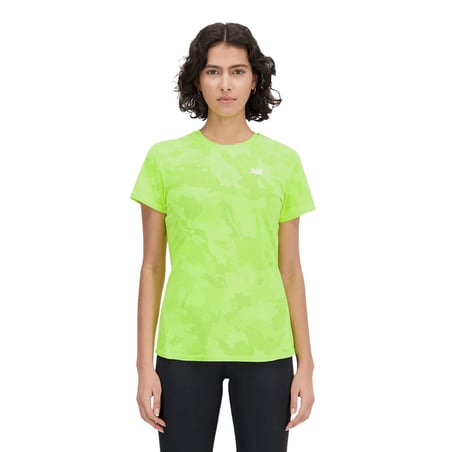 Maglietta New Balance Q Speed Jacquard Manica Corta Verde Lime Donna