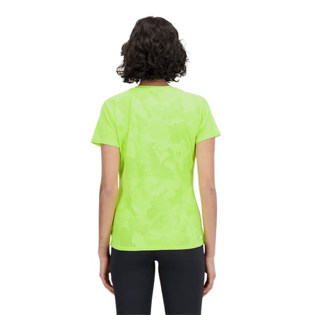 Camiseta New Balance Q Speed Jacquard Manga Corta Verde Lima Mujer