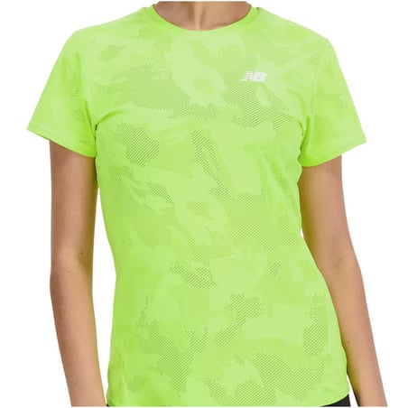 T-shirt New Balance Q Speed Jacquard à Manches Courtes Vert Lima Femme