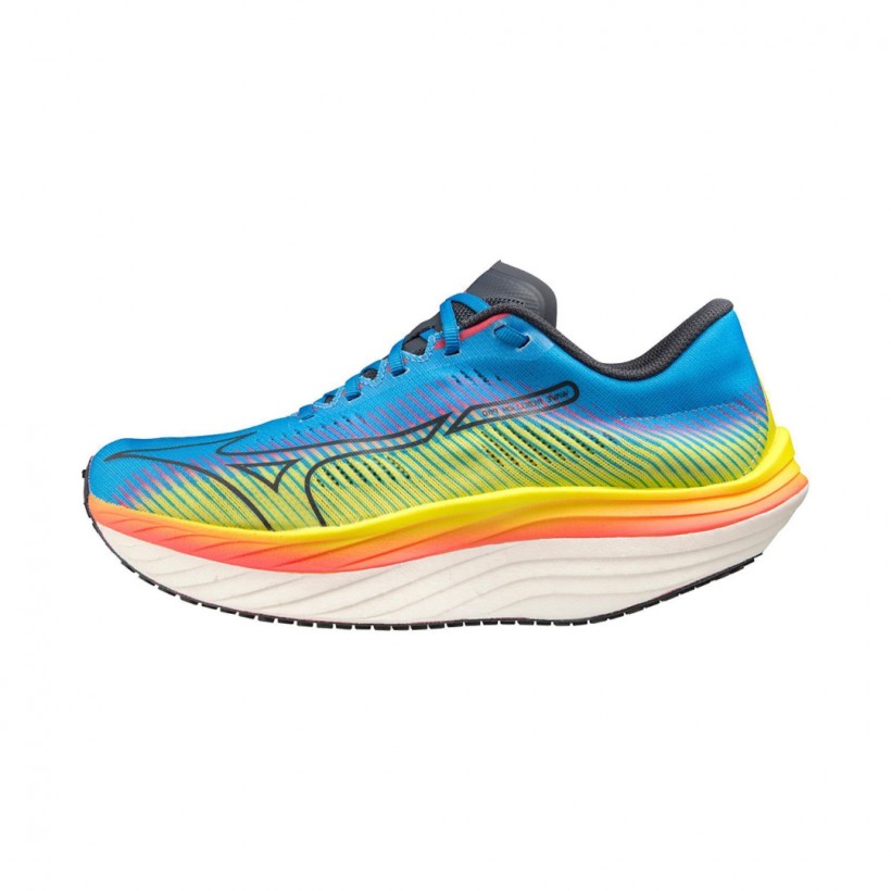 Mizuno Wave Rebellion Pro Blau Gelb AW23