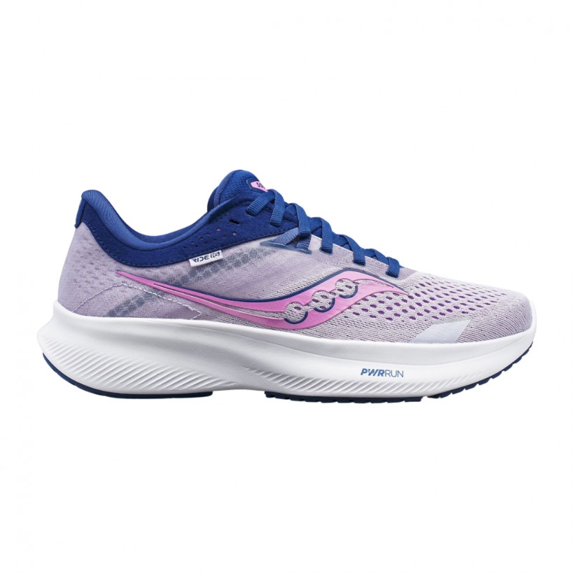 Baskets Saucony Ride 16 Violet Bleu Blanc  Femme