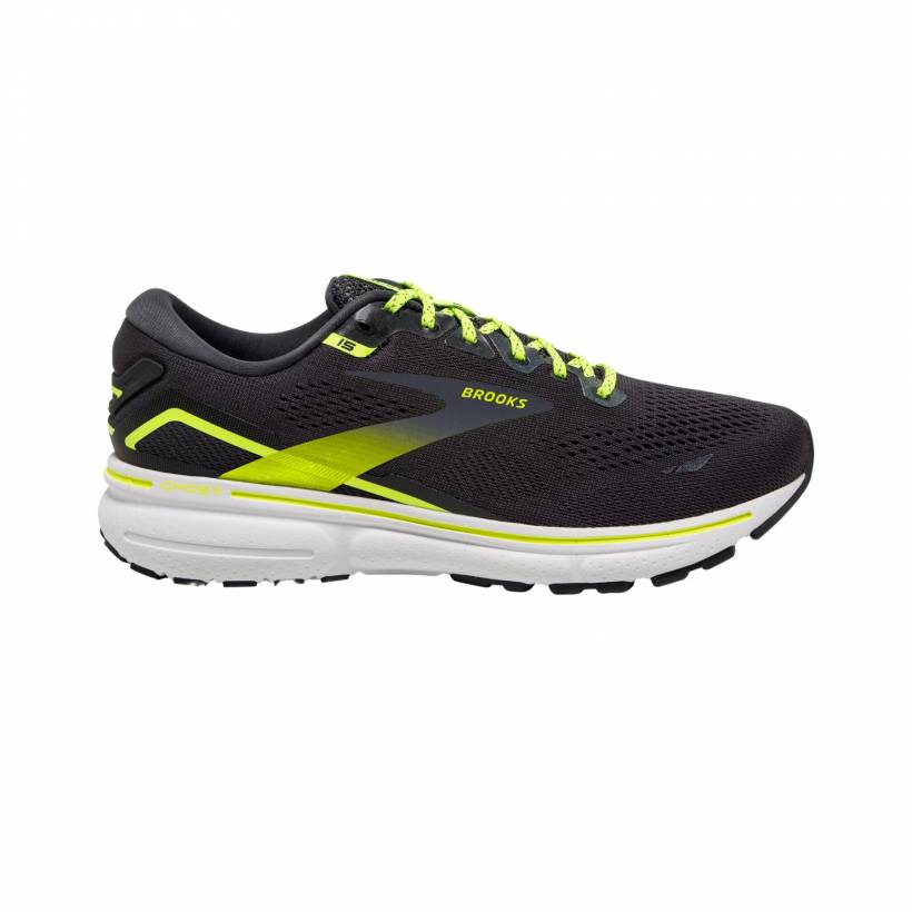 Tênis Brooks Ghost 15 Preto Amarelo