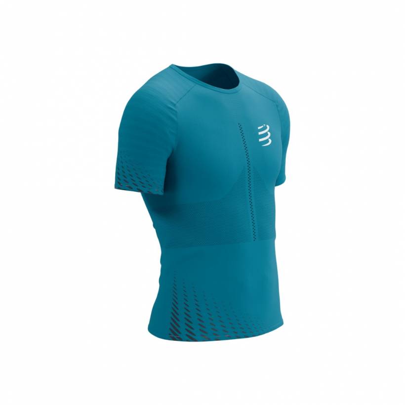 Camiseta Compressport Racing SS Tshirt Turquesa