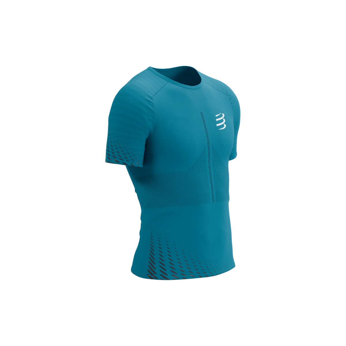 t-shirt compressport racing ss turquoise, taille s