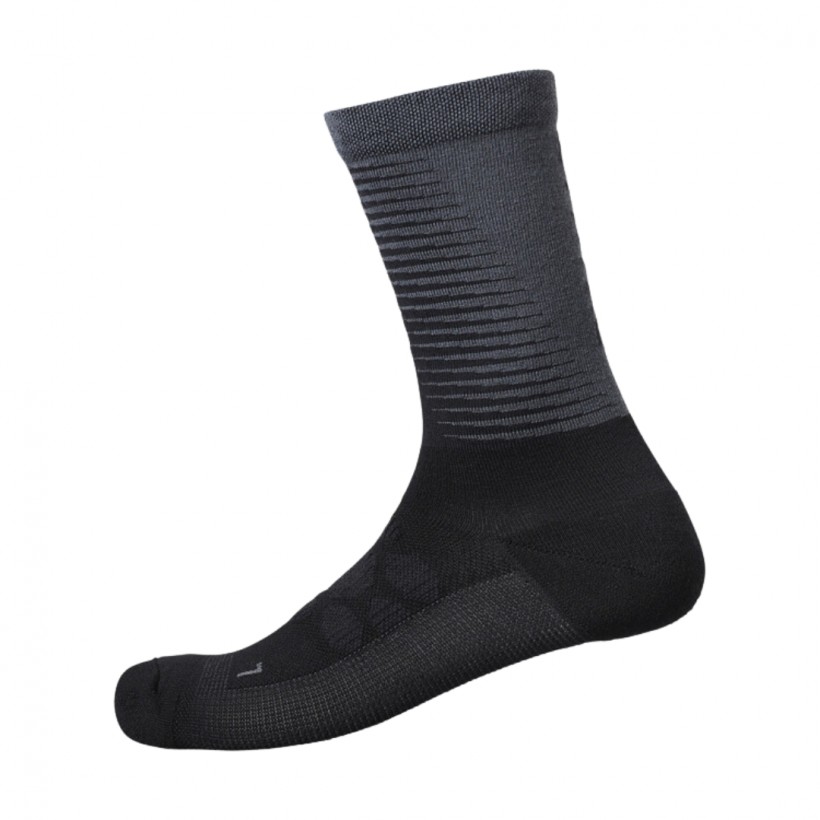 Lange Socken Shimano S-Phyre Merino Schwarz Grau