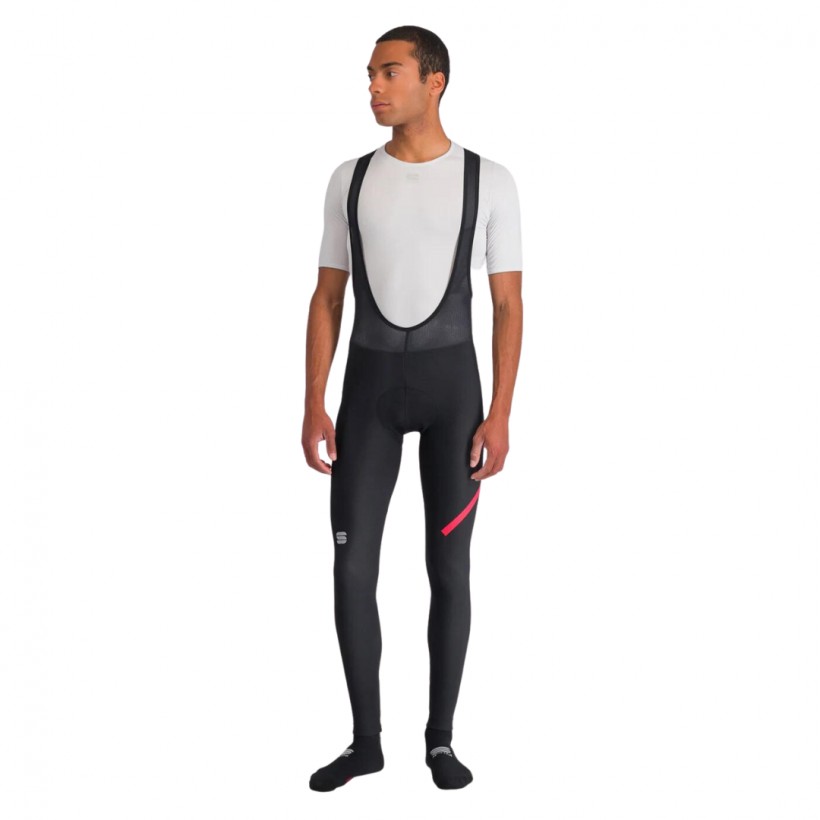 Pantaloncini Lungo con bretelle Sportful Fiandre Norain Team Nero