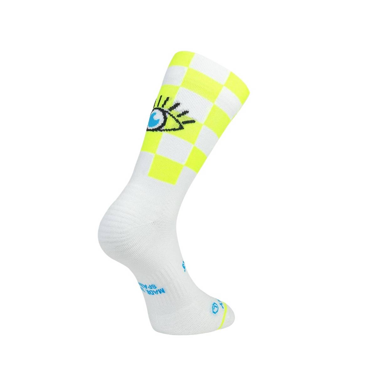 Running günstig Kaufen-Socke Running Sporcks Race Eye Weiß Gelb, Größe S. Socke Running Sporcks Race Eye Weiß Gelb, Größe S <![CDATA[Running Sporcks Race Eye Socke Laufsocke mit besserer Unterstützung im Knöchel- und Mittelfußbereich. Es verfüg